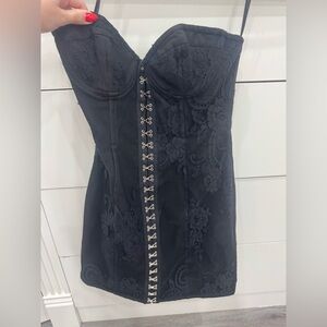 Michael Costello X Revolve mini black dress